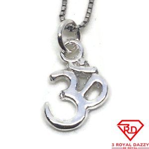 3s Om Symbol charm pendant 925 Sterling Silver